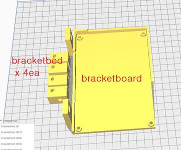 Bracket with bed, board