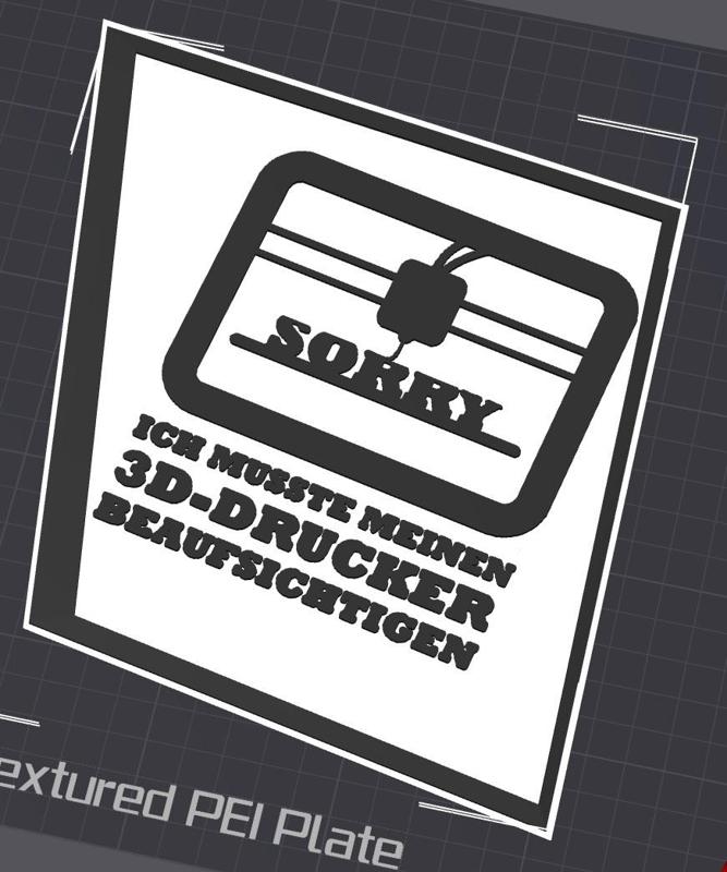 Sorry ich musste meinen 3D Drucker beaufsichtigen Schild Spruch Coaster Untersetzer