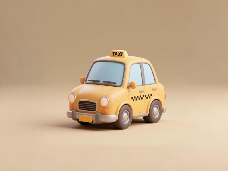 Taxi - Common Transportation Vehicle Simulation Model - Children's Coloring Gift Toy