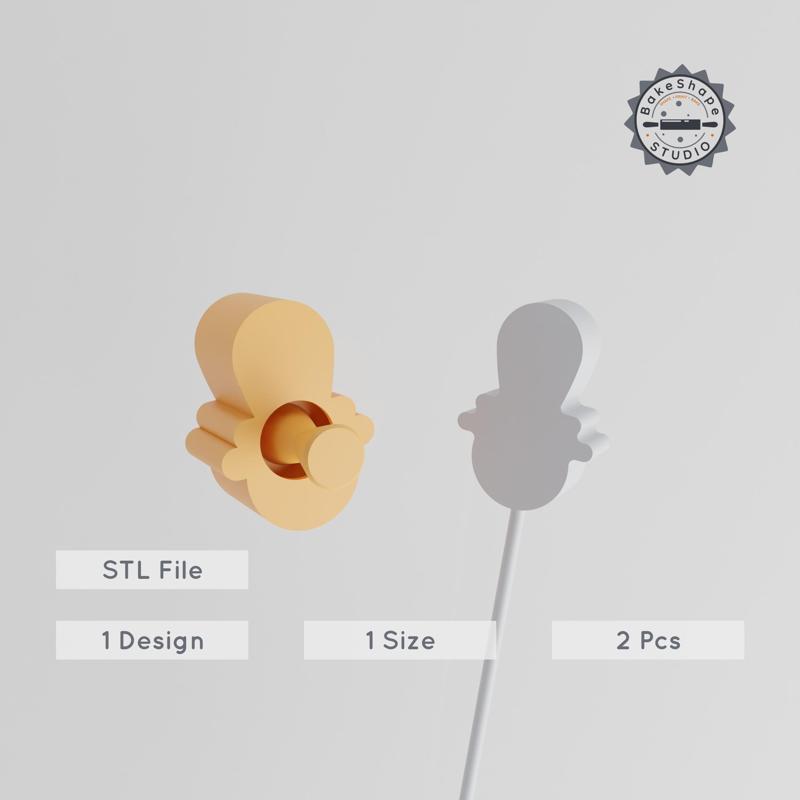Baby Pacifier Cake Pop Mold, Infant Soother Design, Child Comforter, 2-Piece STL File for 3D Printing