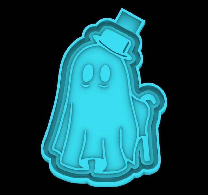 Lord Ghost - Ghost with Hat and Cane - freshie mold - STL for silicone mold