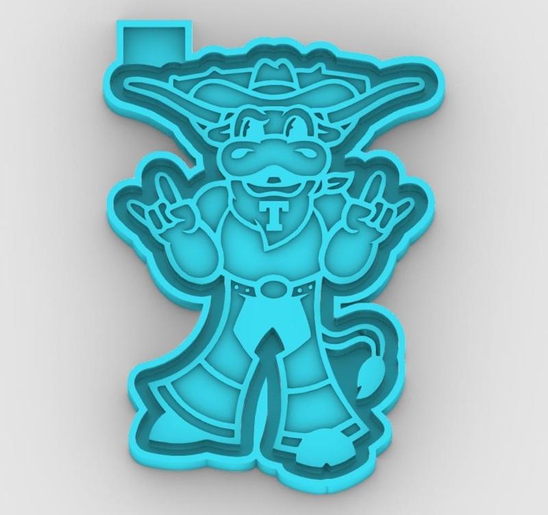 Hookem Longhorns - freshie mold - STL for silicone mold