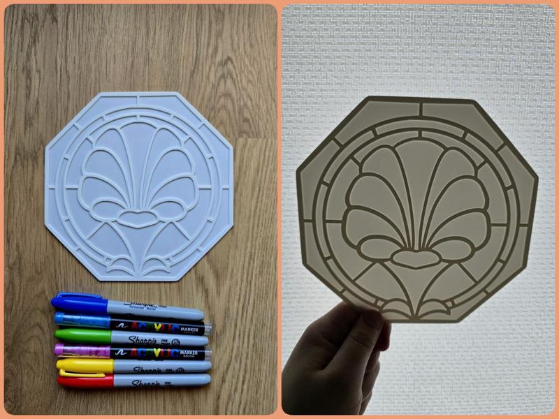 Shell Stained Glass Panel Diy Color No Ams