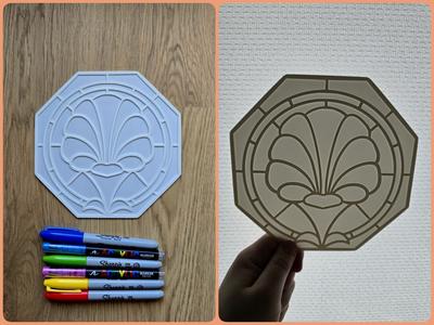 Shell Stained Glass Panel Diy Color No Ams