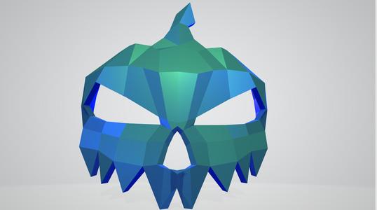 Low poly pumpkin half mask