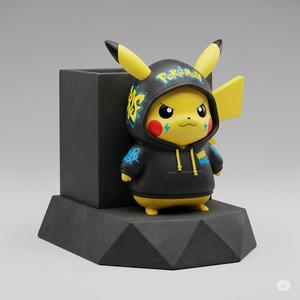 Urban Pikachu with Sweatshirt - Pencil Holder 3D