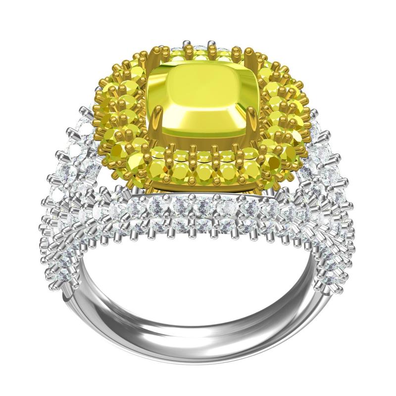 Fancy Cushion Cut Diamond Split Shank Ring