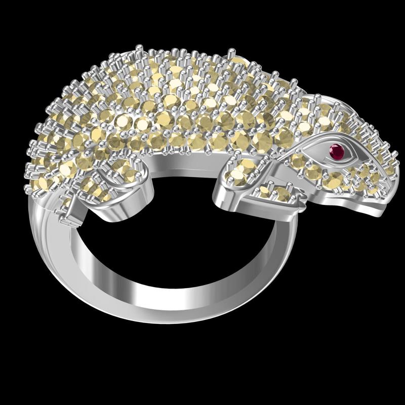 Unique Diamond Alligator Ring