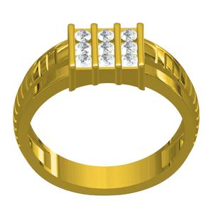 Classic Nine Diamond Bar Set Mens Ring