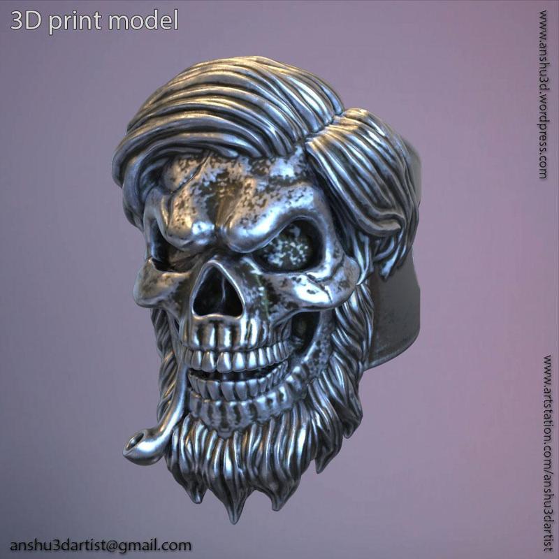 Skull bearded vol5 ring