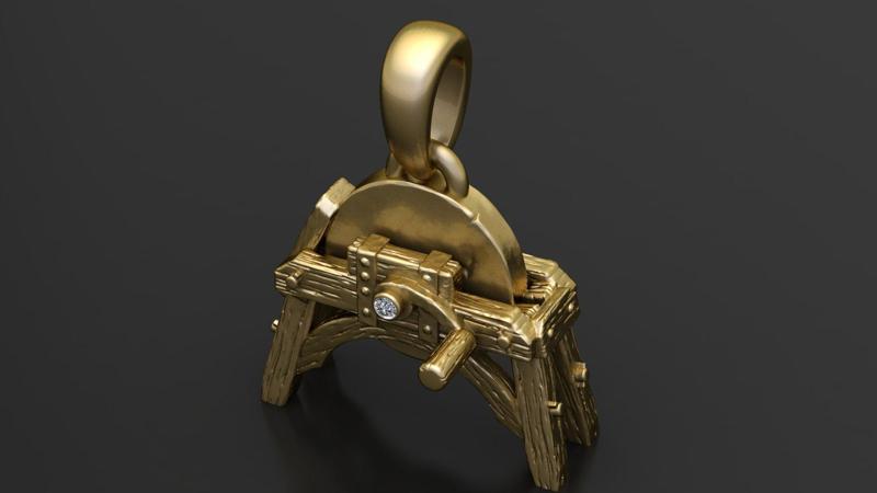 gold tool pendant 3D printable model