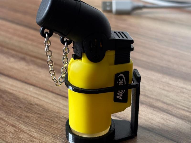 atomic lighter holder - tabletop or wall mounted