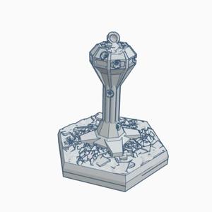 Ruined Air Control Tower Hex Map Scale HMSMilR001