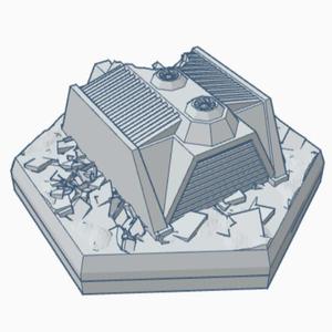 Ruined Military Garage Hex Map Scale HMSMilR008