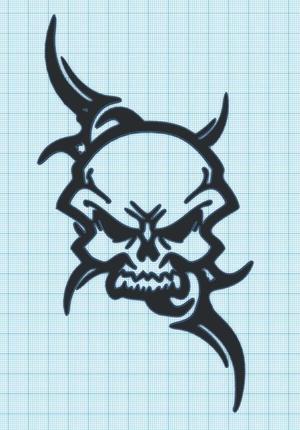 SPIKE SKULL - WALL ART