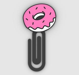 delicious donut - Paper clip, bookmark - 3MF pre-painted , STL