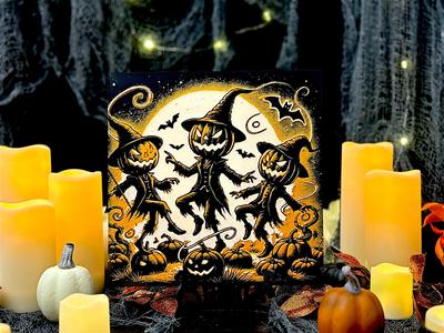"Mischievous Pumpkin Spirits" - Halloween Hueforge