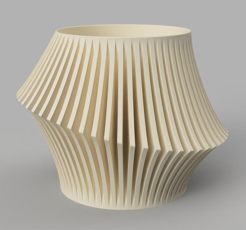 Slanted finned vase
