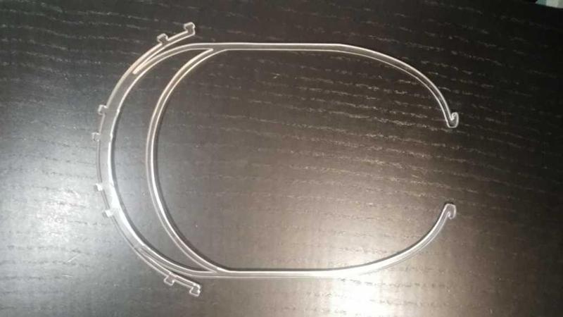 Covid-19 Face Shield with temples fast/simple version to cut in Laser Acrylic or 3D print 