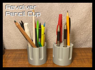 Revolver cylinder pencil cup