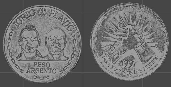 Iorio Flavio - Peso Argento Coin for resin printing. Ricardo Iorio Almafuerte.