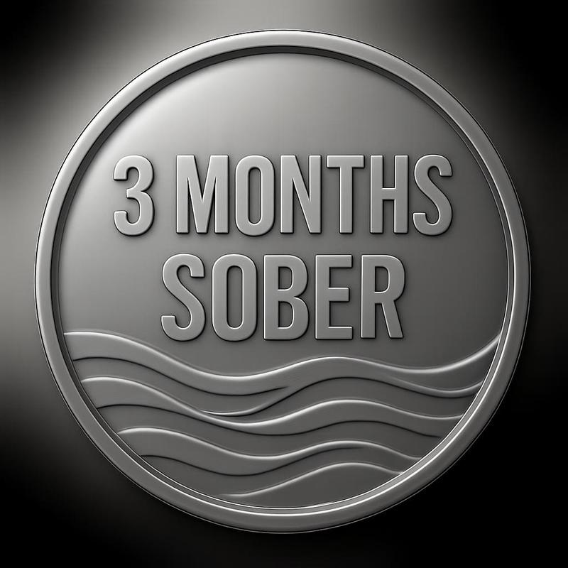 3 MONTHS SOBER COIN TOKEN WALL ART