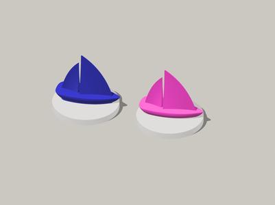 Boat with Base - Personalized Souvenir Gift with First Name - 3D Printable Model