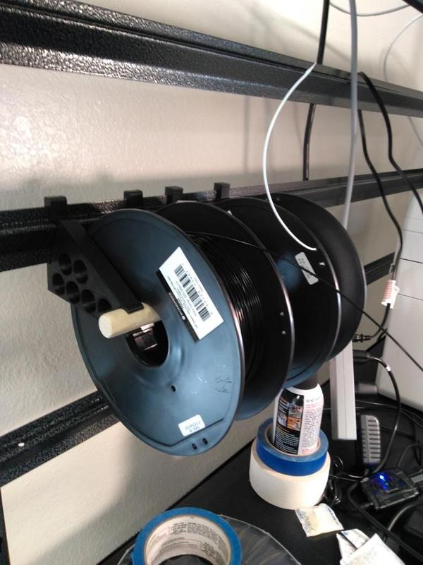 Hanging Rod / Spool Holder for Steel Shelving (Muscle Rack / Edsal)