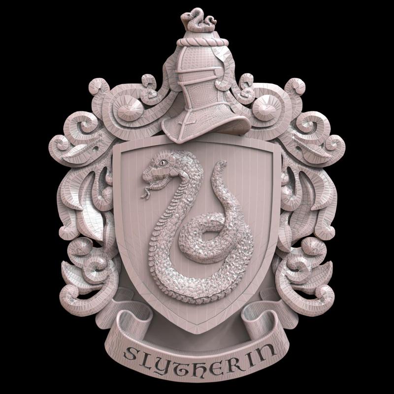 3D Model STL File for CNC Router Laser & 3D Printer Harry Potter Slytherin
