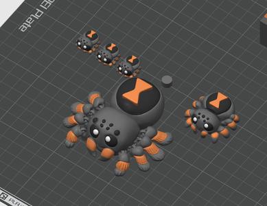 Serev3D Spider Family - Customizable Spiders with Keychains, Magnetic Web Display & Hats STL/3MF