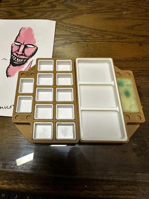 Mini Watercolor Palette with Seperate Mixing Insert