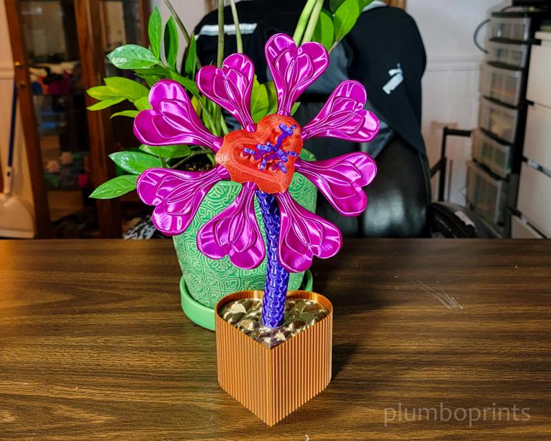 Valentines Day Heart Flower Gift Box