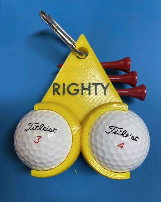 Righty GOLF BALL AND TEE HOLDER