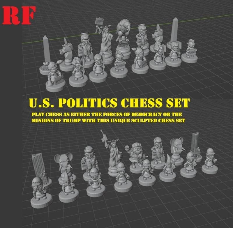 U.S. politics chess set