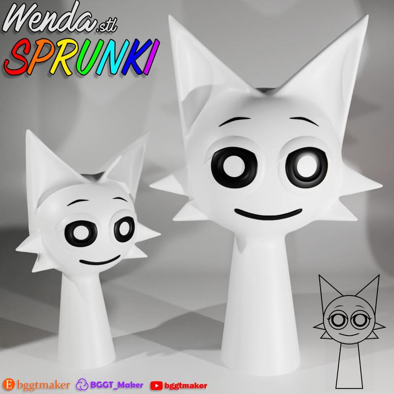 WENDA SPRUNKI INCREDIBOX WHITE | Sprunki 3D Model STL Fan Art