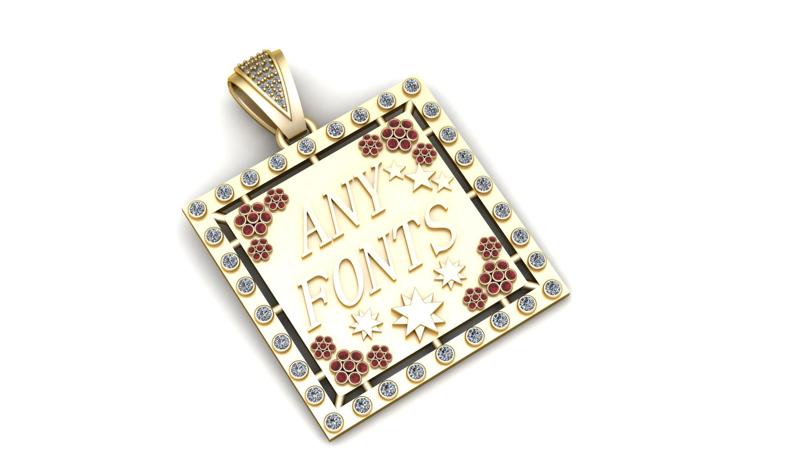 ANY FONTS SQUAR PENDANT 3d printable model