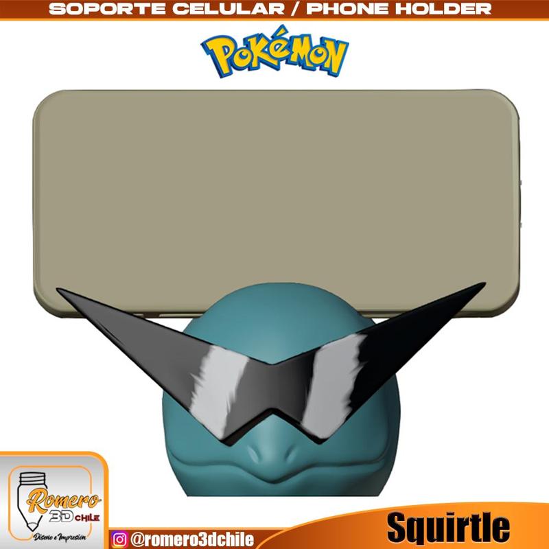 Squirtle Cell Phone Holder with Pokemon Lenses / Phone Holder