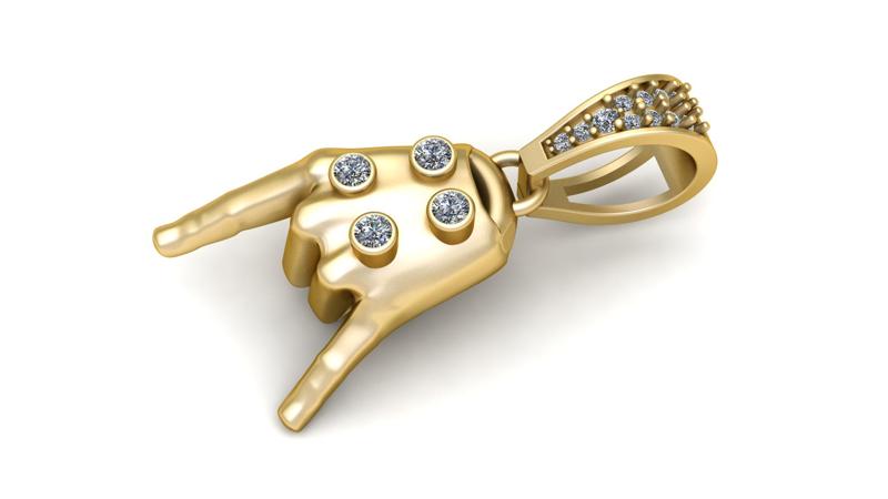 RockHandPendant   3D printable model