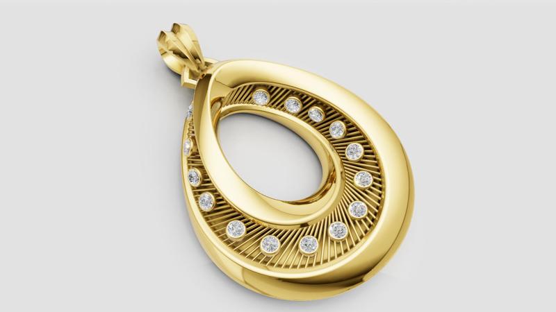 modern gold pendant 3D printable model