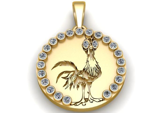 HEN COIN PENDANT 3D PRINTABLE MODEL