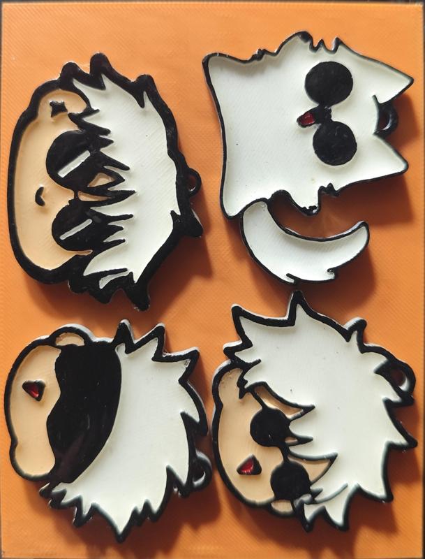 Pack of 7 key rings of Geto Y Gojo