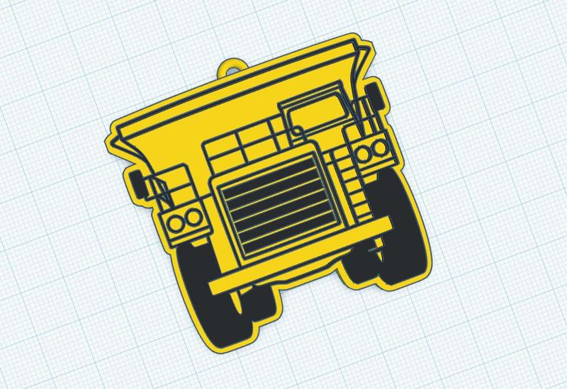 Keychain Caex Front Truck Keychain Komatsu