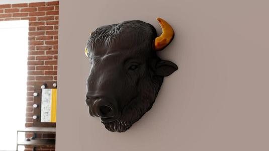 bison head wall mount stl