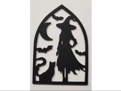 Halloween decoration - witch sticker