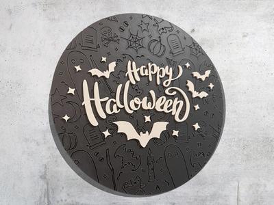 Happy Halloween Engraved Sign