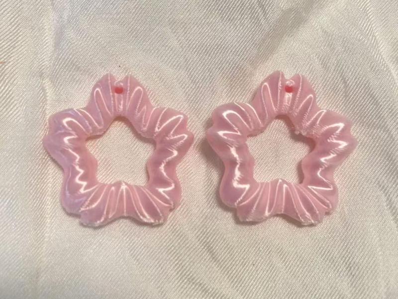 3D Cherry Blossom Hoop Earrings