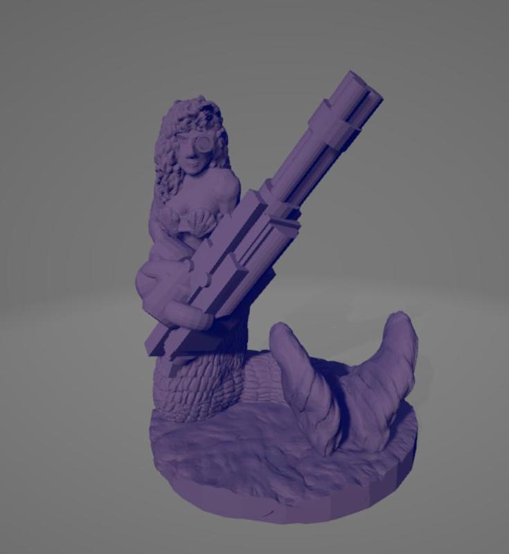 Minigun Cyber-Mermaid
