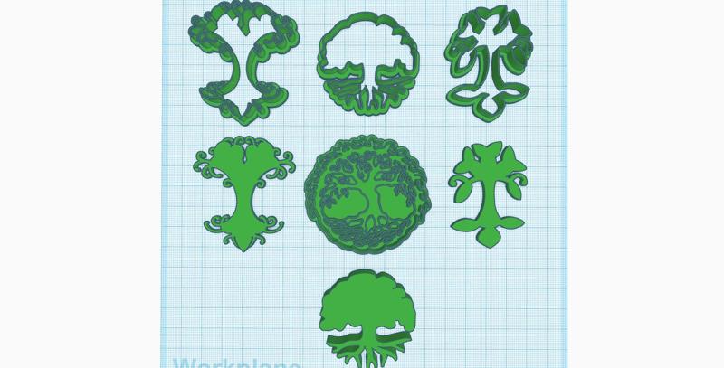 Tree of Life cutters, Sacred Tree stamp, Cookie cutter, Polymer Clay Cutter, earrings, Set of 4 pcs