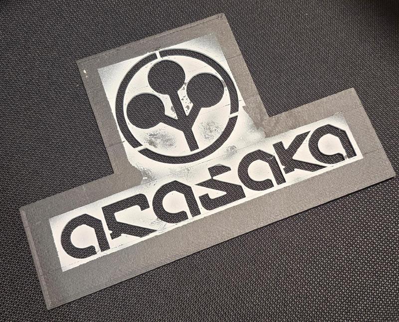 Arasaka logo stencil