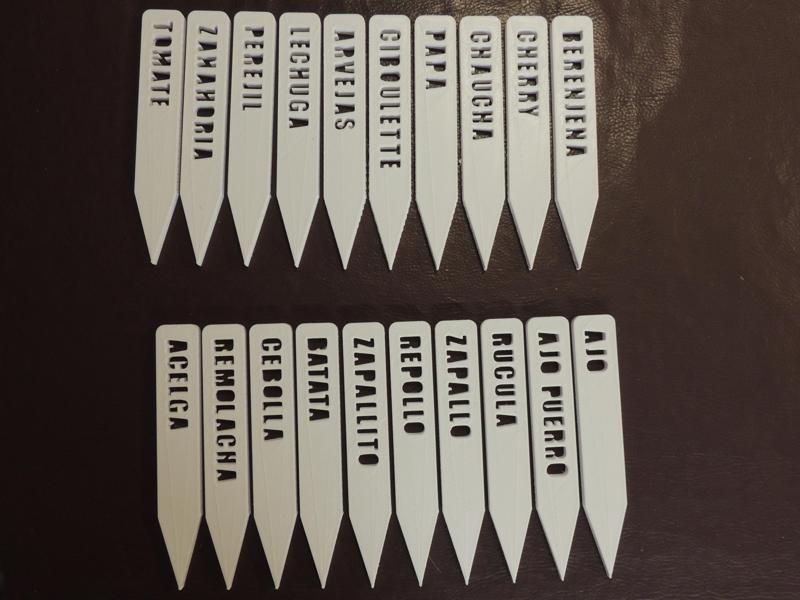 VEGETABLE GARDEN SORTER. GARDEN LABELS. NAMES OF PLANTS. PLANT TAGS. TAGS ALMACIGOS.N